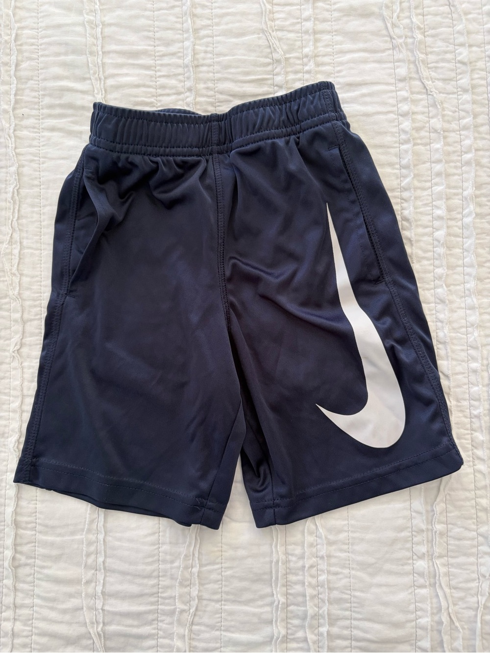 Nike Boys Navy Shorts with White Swoosh
